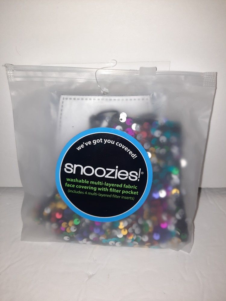 Snoozies! Washable Multi-Layered Fabric Face Covering w/ Filter Pocket