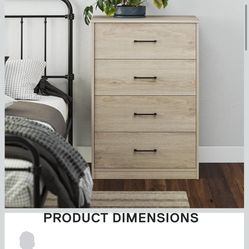 New In Box Pearce 4 Drawer Dresser, Light Oak