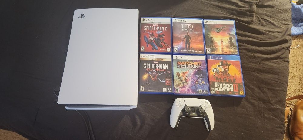 Like NEW PS5 WITH SIX AAA GAMES
