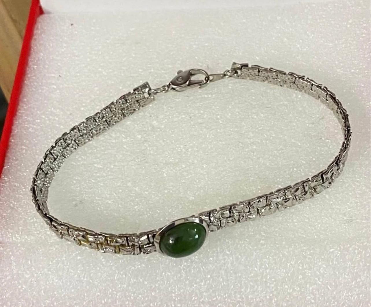 Pulsera Stainless Piedra Jade Joyas Antiguas