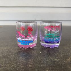 Cancun Mexico Shot Glasses set of 2