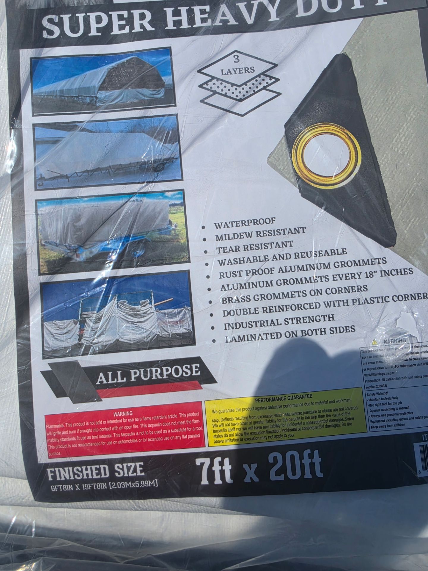 7x20 white tarp