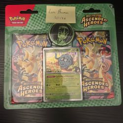 3x Pokemon Ascended Hero’s 2 Pack Blister - Larry & Erika