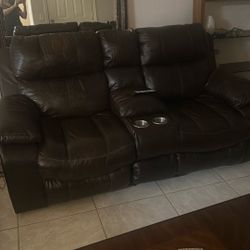 Sofa Leather Electric Recliners Like New