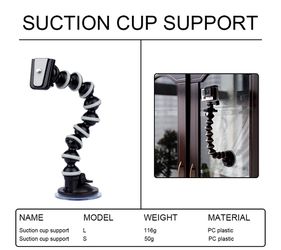 Flexible Gooseneck Hose Rod With Suction Cup Car Mount Holder Action Camera Accessories For GoPro