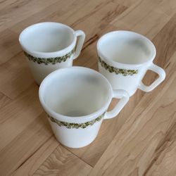 Set Of 3 Pyrex Crazy Daisy Coffee Cups