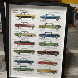 General Motors Vintage Car Poster