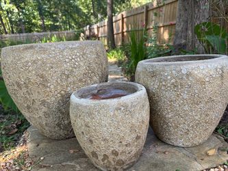 Handcrafted ceramic planter set of 3