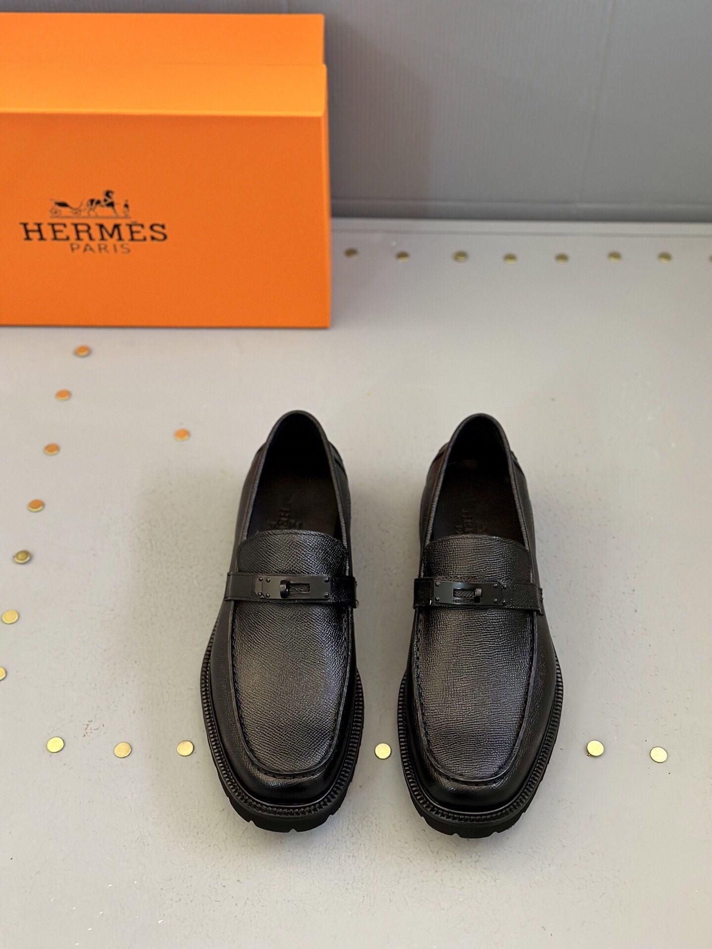 Hermes Men’s Leather Shoes With Box New 