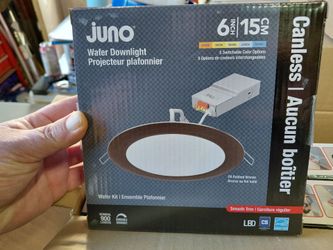 Lot of 6 pieces juno 6" Color Selectable Recessed Led Light Fixtures with oil rubbed bronze trim