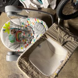 Baby Girl Clothes And Bouncer 