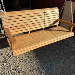 RED OAK PORCH SWINGS 54” Wide With Chain $400