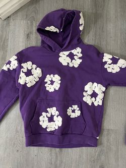 Purple denim tear