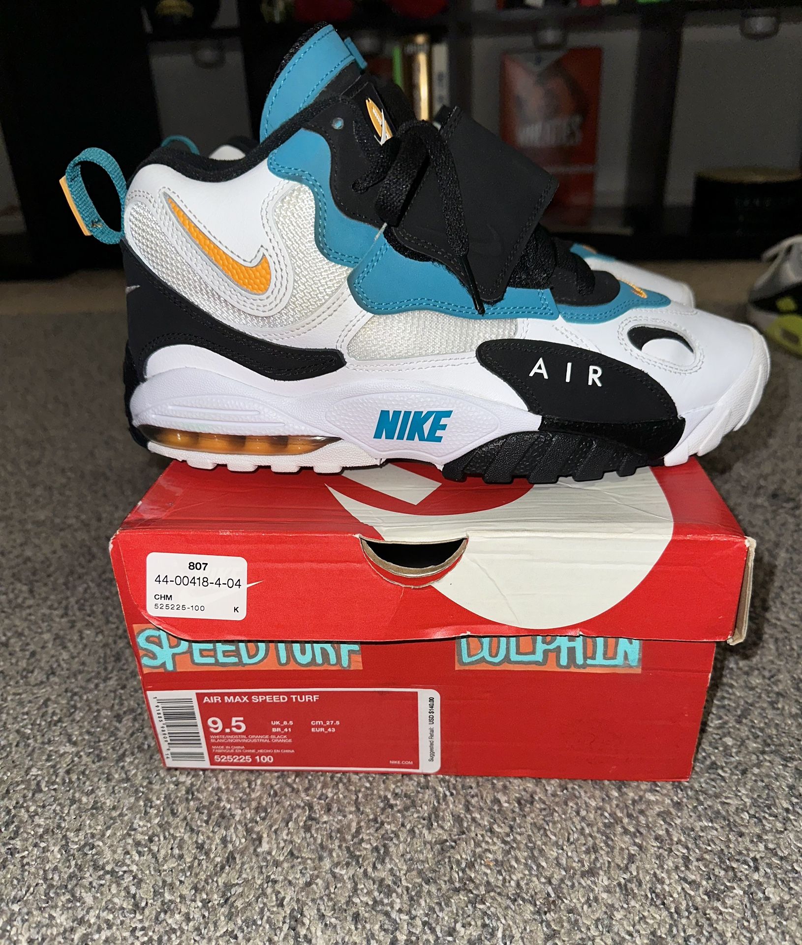 Size 9.5 - Nike Air Max Speed Turf Marino Dolphin
