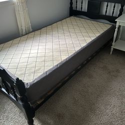 FREE Twin Black Wood Frame With Box Spring