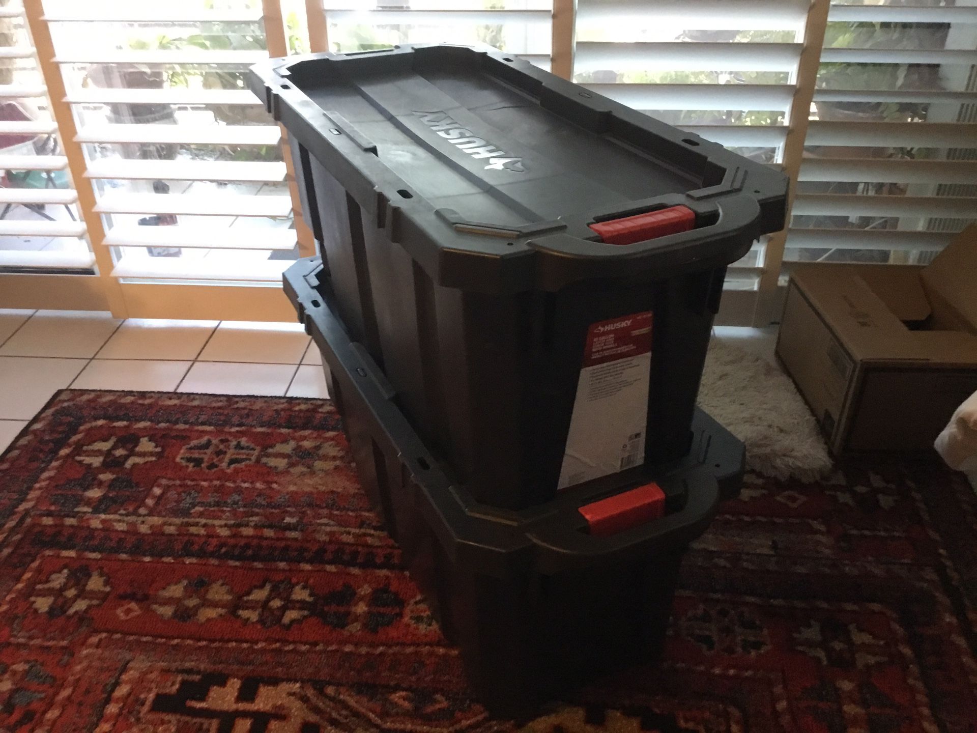Husky Brand Extra Large With Wheels Storage Containers I Have Two Price Is For Each Two For $50.00