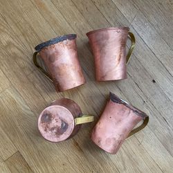 4  REVERE Copper  & BRASS Cups