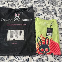 Psycho Bunny Mens Balden Graphic Tee size 7-XL in Lime Glow color