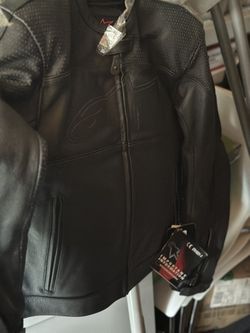 New Alpine Stars Fully Padded Leather Jacket Size Small