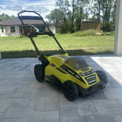 Ryobi 20 Inch Brushless 40 Volt Battery Lawnmower 