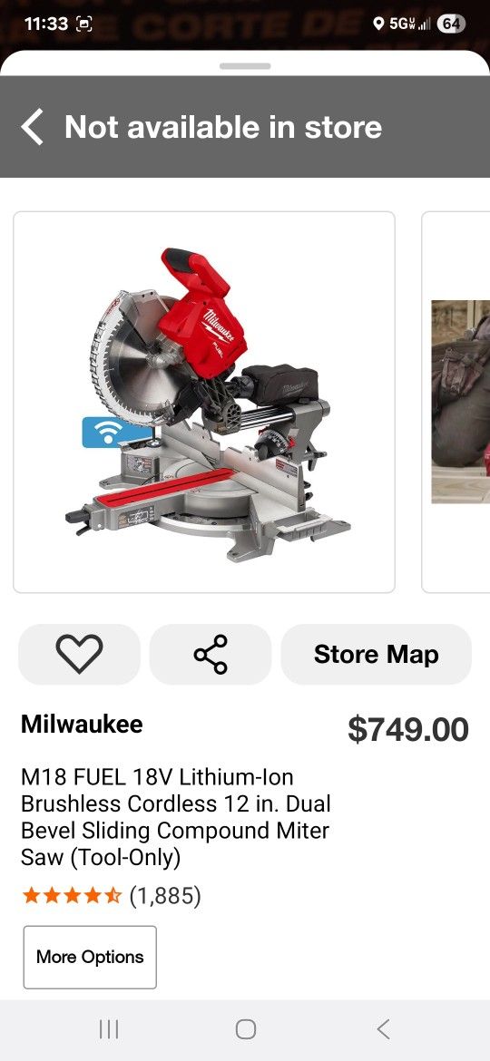 Milwaukee
M18 FUEL 18V Lithium-Ion Brushless Cordless 12 in. Dual Bevel Sliding Compound Miter Saw (Tool-Only)