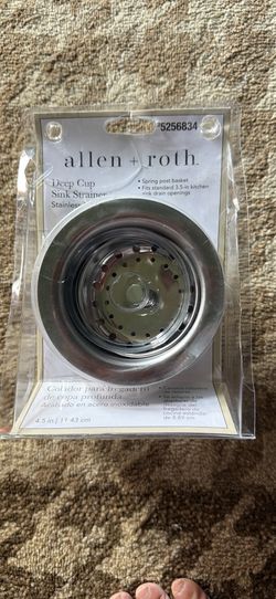 Allen + roth Deep Cup fits 3.5-in 4.5in-11.43 Stainless steel Rust Resistant Strainer for Kitchen 