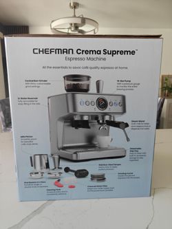 Chefman Crema Supreme Espresso Machine – Brand New Open Box