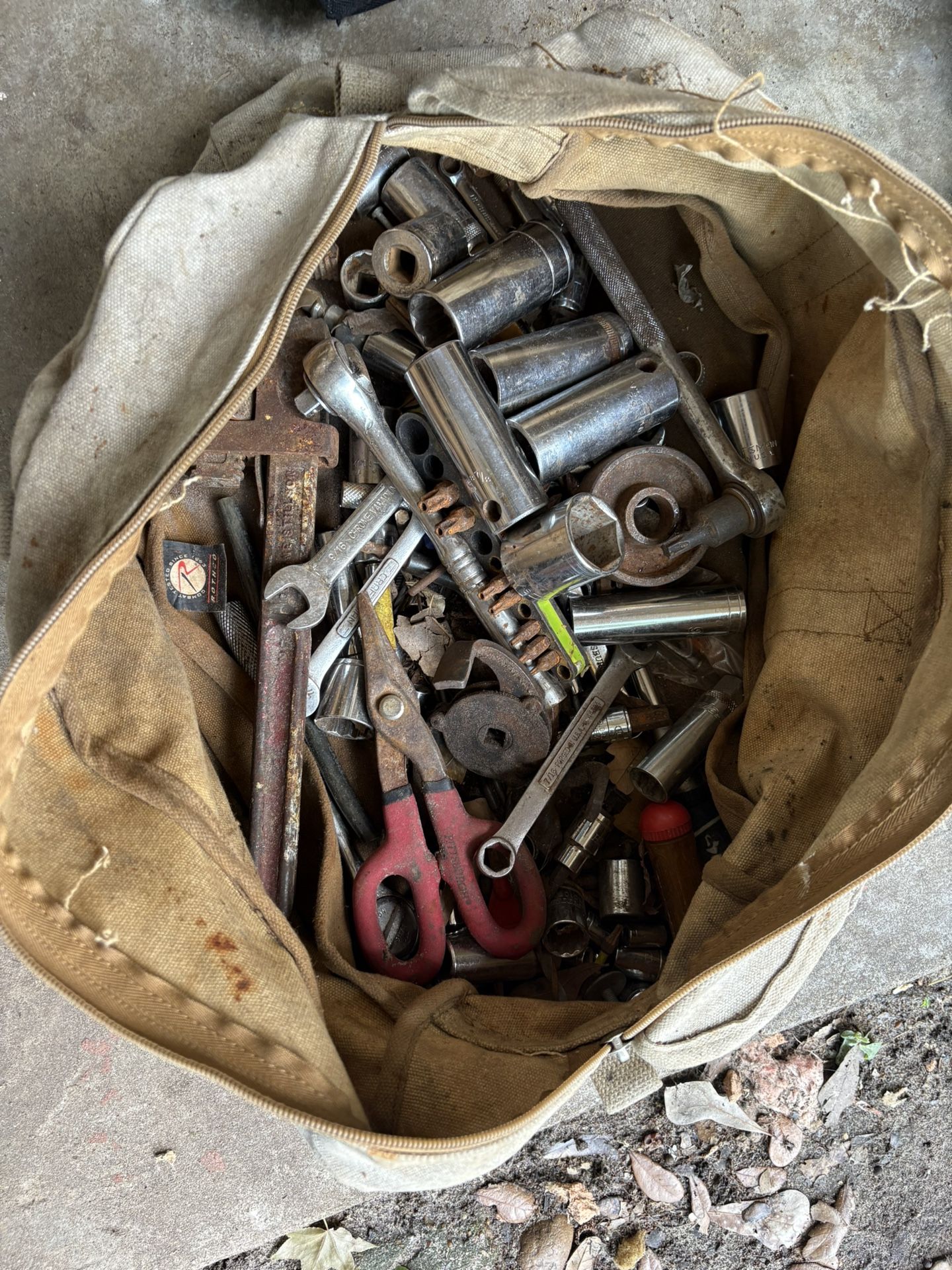 Tool Bag W Sockets Wrenches Oil Filter Tool