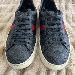 Gucci Ace Sneakers Supreme GG Monogram Web Black and Gray