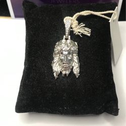 925  Sterling Silver 0.50CT Moissanite Jesus Pendant 