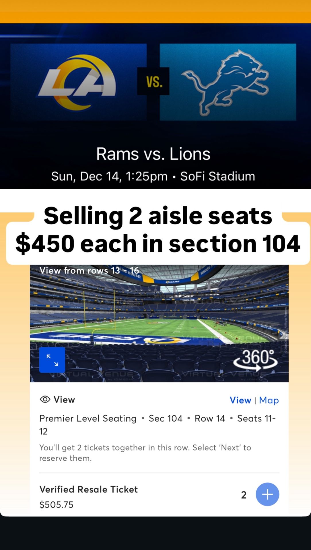 Rams Vs lions