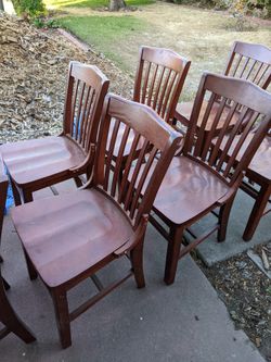 8x Flash Furniture HERCULES Series School House Back Mahogany Wood Restaurant Chair