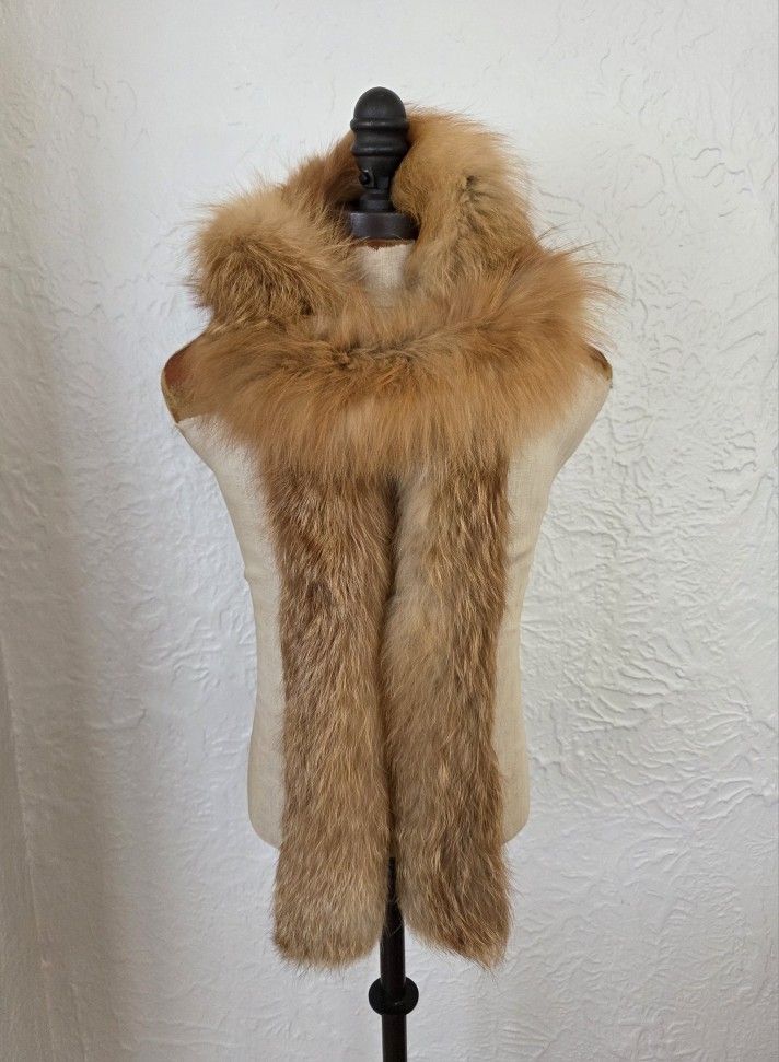 Red Fox Fur Boa Scarf Wrap Shawl NO OFFERS 