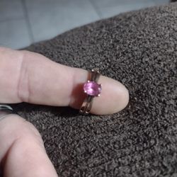 10k Rose Gold/ W Magenta Pink Montana Sapphire 