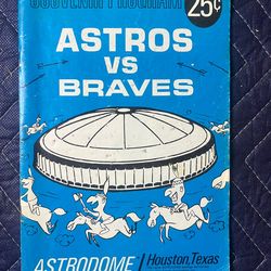 Vintage 1966 Houston Astros vs Braves Astrodome Souvenir Program