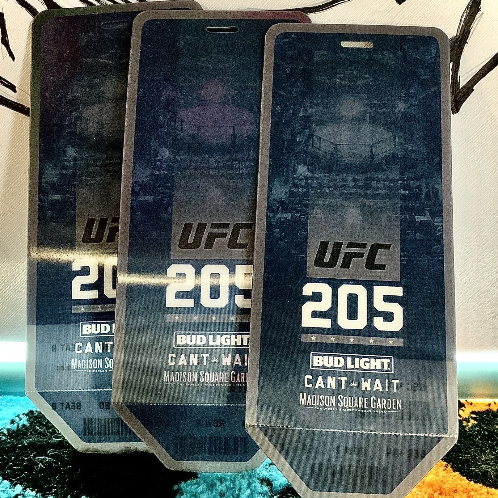 3 UFC 205 Lenticular Tickets Never Used 1st UFC at MSG Conor McGregor 