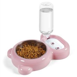 “New”Stainless Steel Bowl  W/water Dispenser(for Small Dog/Cat Etc.)retail$29