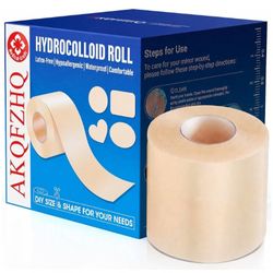 Rollo hidrocoloide de grado médico para el cuidado de heridas, vendas hidrocoloides adhesivas de 2 pulgadas x 12.96 pies, rollo de parche impermeable 
