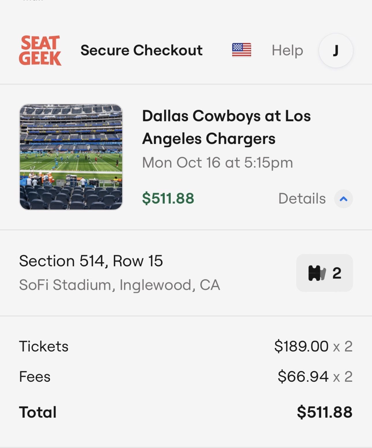 Charger vs Cowboys Tickets !!