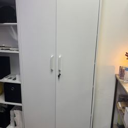 Tall White Storage Cabinet – Great Condition