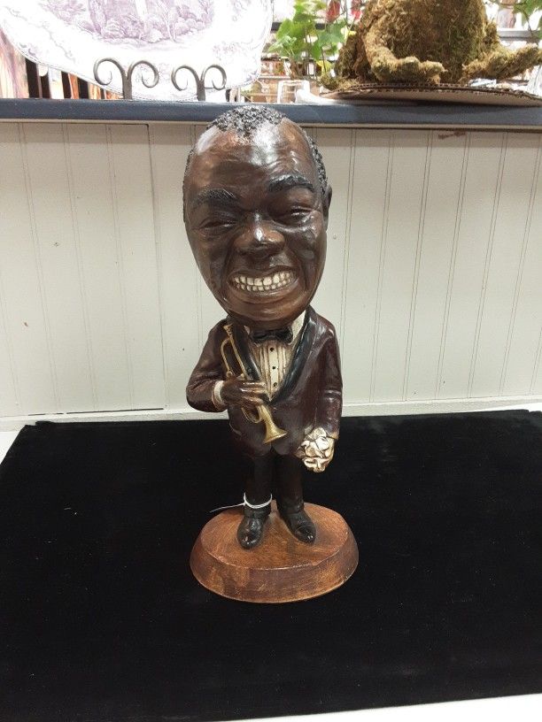 Vintage Esco Louis Armstrong Calkware Statue - Located In Shelton
