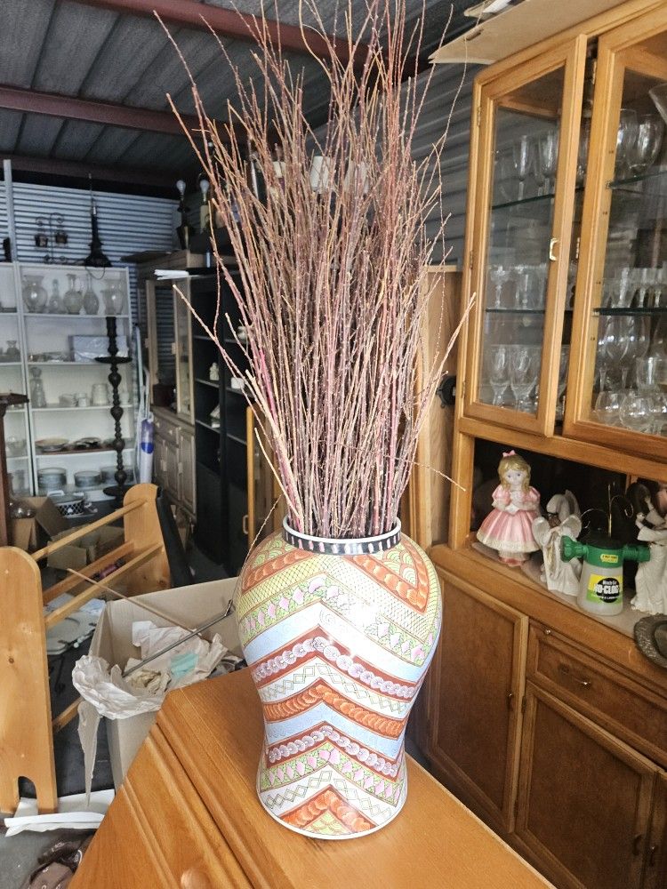 Decorative Vase with Sticks