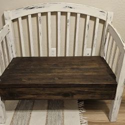 Authentic Barnwood Bench - Farmhouse Entry Way Bench