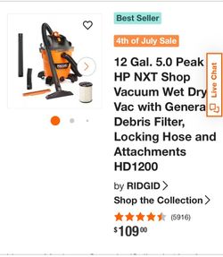 Rigid Wet & Dry 12 Gallon Vacuum