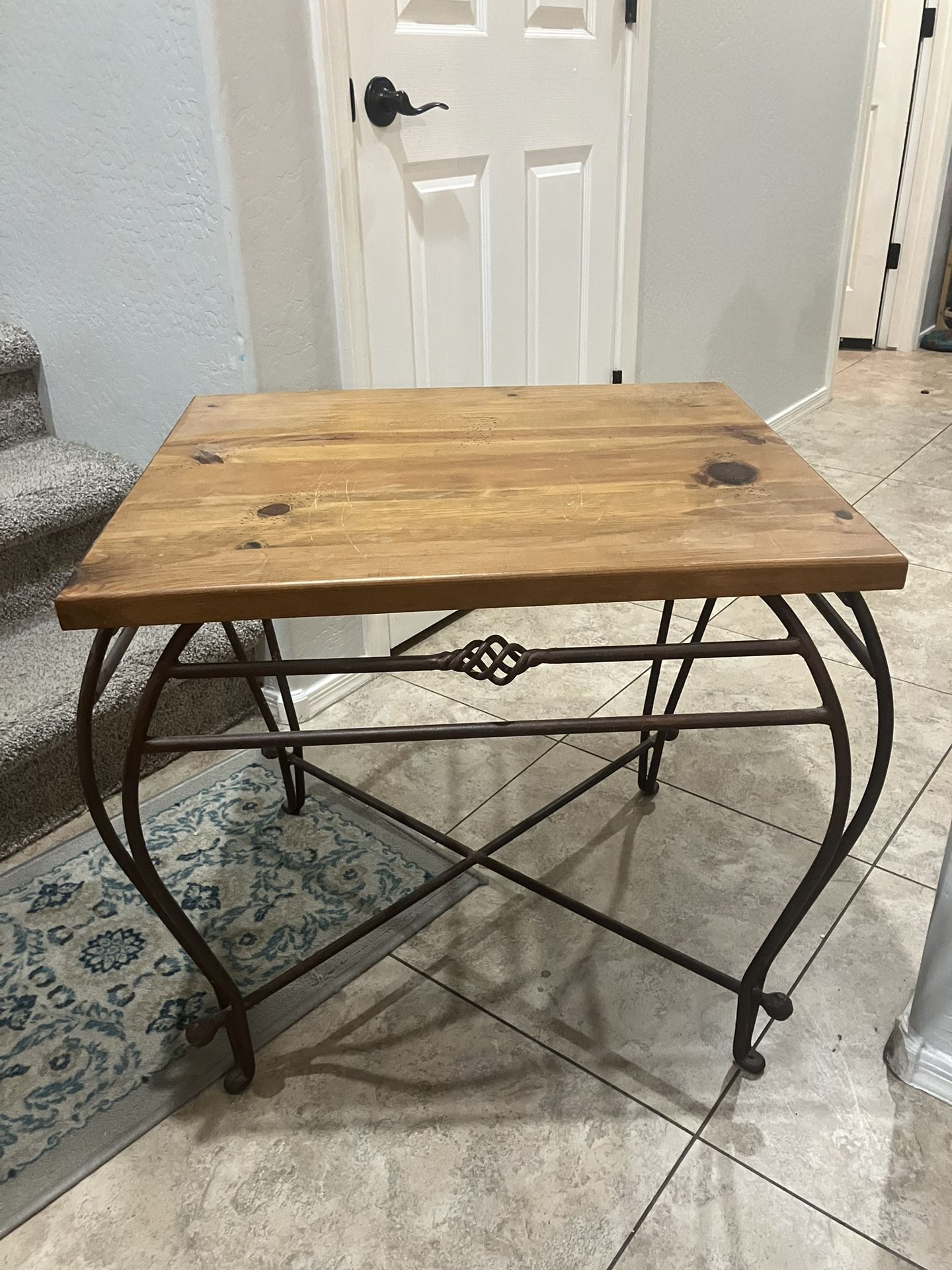 Wooden Metal End Table
