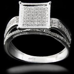 Sterling Silver 1/2 Cttw Diamond Ring