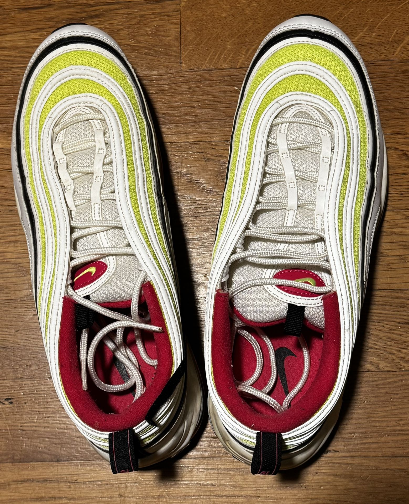 used nike airmax 97 volt neon, 11.5 mens