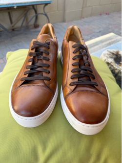 Magnanni 19729 Costa Low Cognac/Brown Leather Men's Lace-Up Casual Sneakers