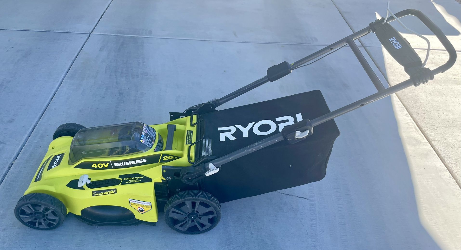 RYOBI 20 in. Cordless Battery Lawn Mower with Battery & Charger