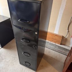 Black Metal Filing Cabinet (4-Drawer)